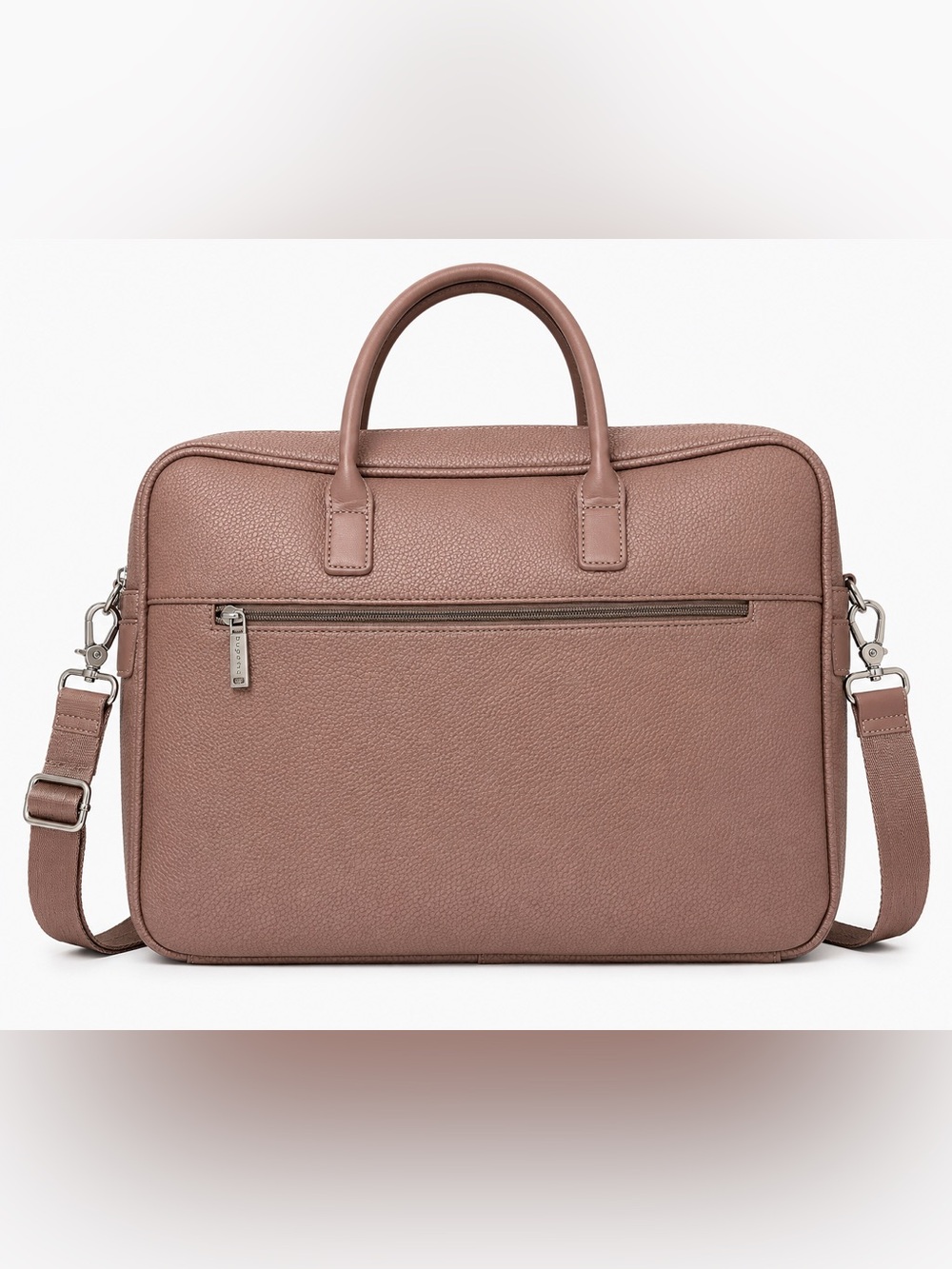 Bugatti Vegan Leather Laptop Briefcase Messenger Bag Taupe Mauve Travel Work Bag